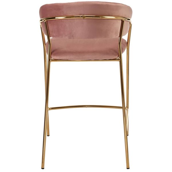 Стул полубарный Turin пудровый с золотыми ножками — изображение 5