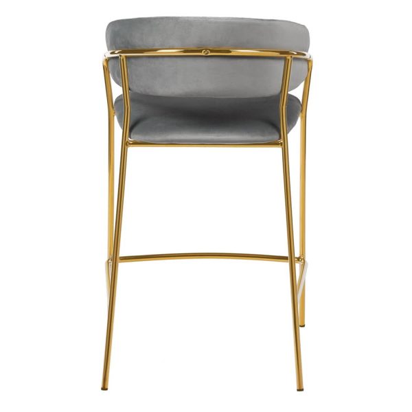 Стул полубарный Turin серый с золотыми ножками — изображение 4