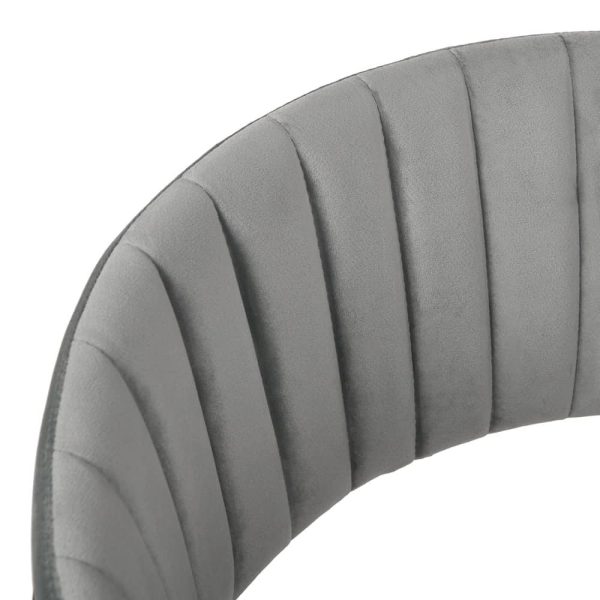 Стул полубарный Turin серый с золотыми ножками — изображение 5