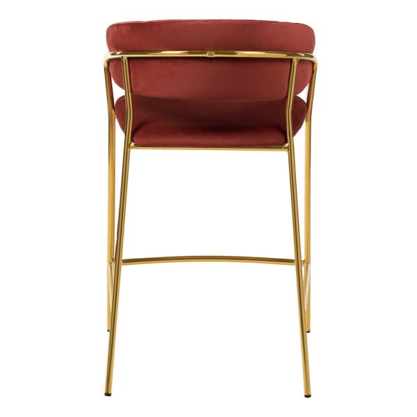 Стул полубарный Turin терракотовый, золотые ножки — изображение 4