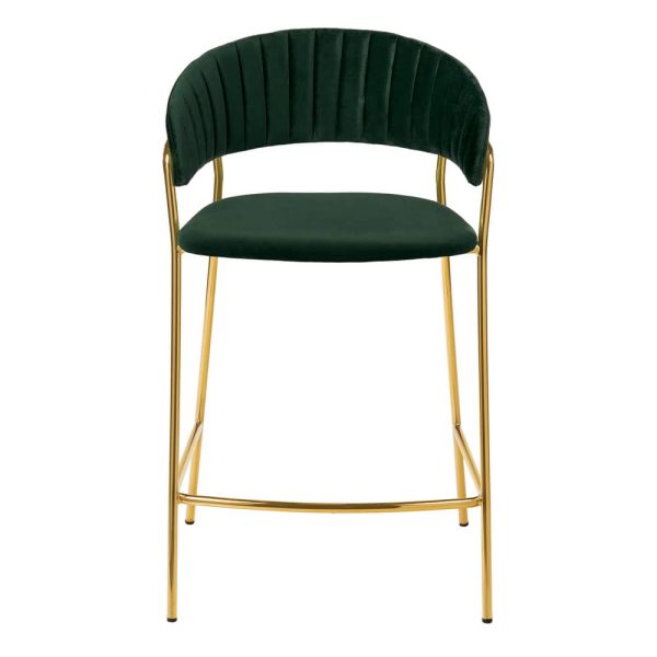 Стул полубарный Turin зеленый с золотыми ножками — изображение 2