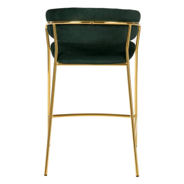 Стул полубарный Turin зеленый с золотыми ножками — изображение 4