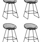 Стул полубарный UFO черный с черной подушкой 4 шт.