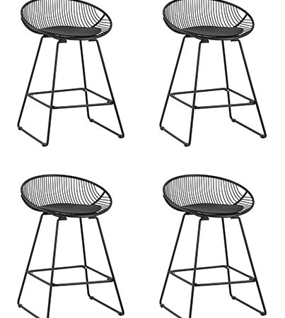Стул полубарный UFO черный с черной подушкой 4 шт.
