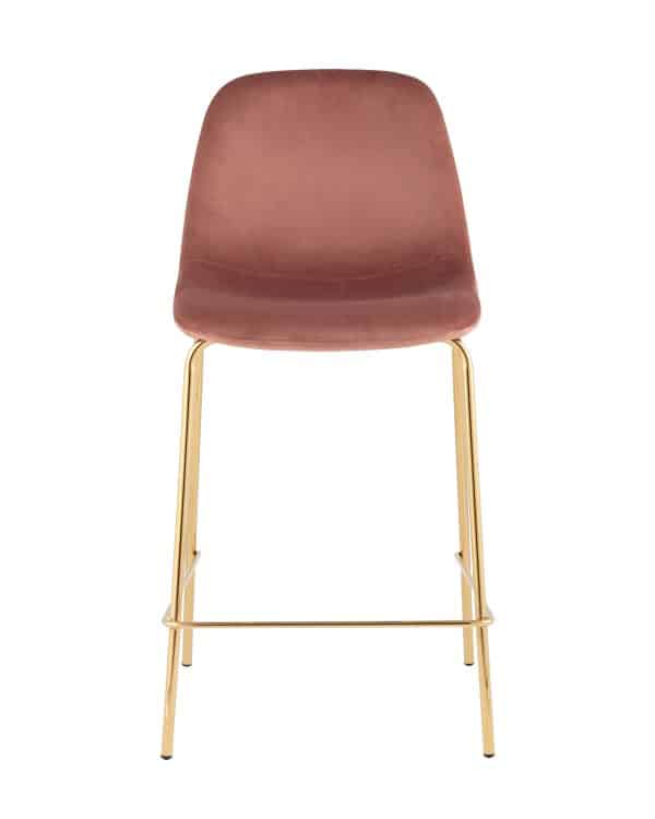 Стул полубарный Валенсия SN велюр розовый золотые ножки 2 шт. — изображение 3
