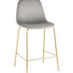 Стул полубарный Валенсия SN велюр серый золотые ножки