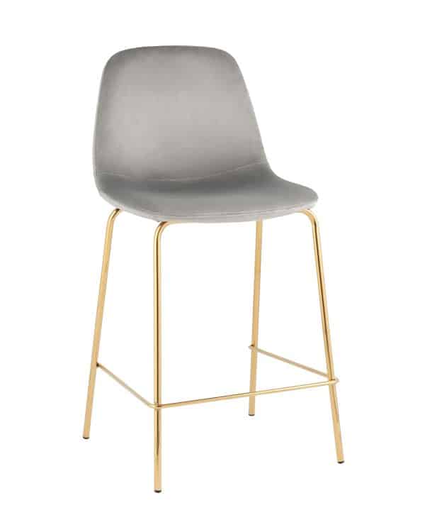 Стул полубарный Валенсия SN велюр серый золотые ножки 2 шт. — изображение 2
