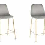 Стул полубарный Валенсия SN велюр серый золотые ножки 2 шт.
