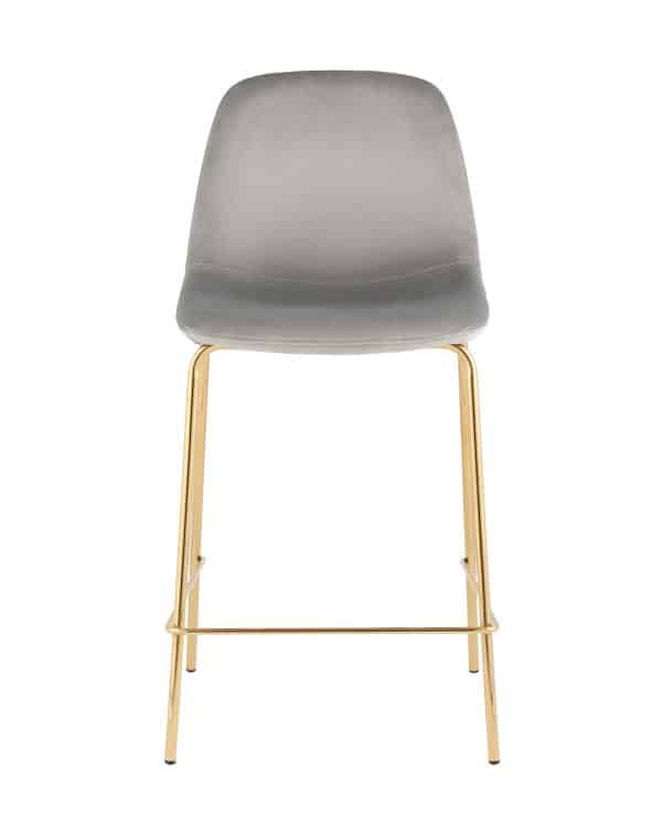 Стул полубарный Валенсия SN велюр серый золотые ножки 2 шт. — изображение 3