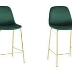 Стул полубарный Валенсия SN велюр зеленый золотые ножки 2 шт.