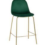 Стул полубарный Валенсия велюр зеленый золотые ножки