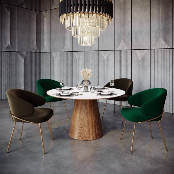 Стул-полукресло Emil графит с золотыми ножками — изображение 2