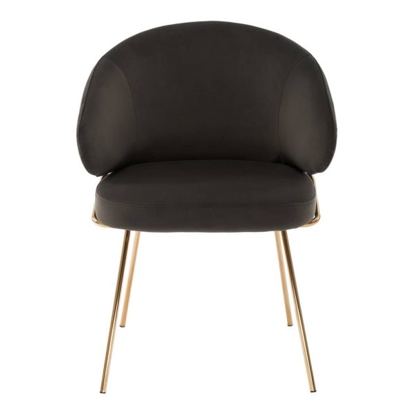 Стул-полукресло Emil графит с золотыми ножками — изображение 3