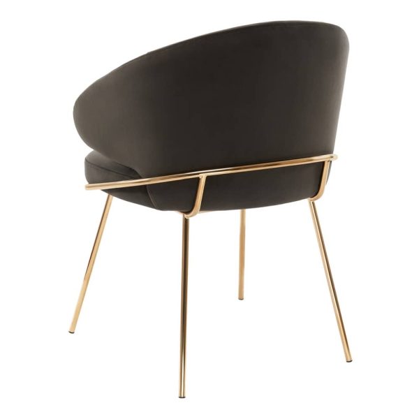 Стул-полукресло Emil графит с золотыми ножками — изображение 5