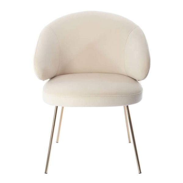 Стул-полукресло Emil кремовый с золотыми ножками — изображение 3