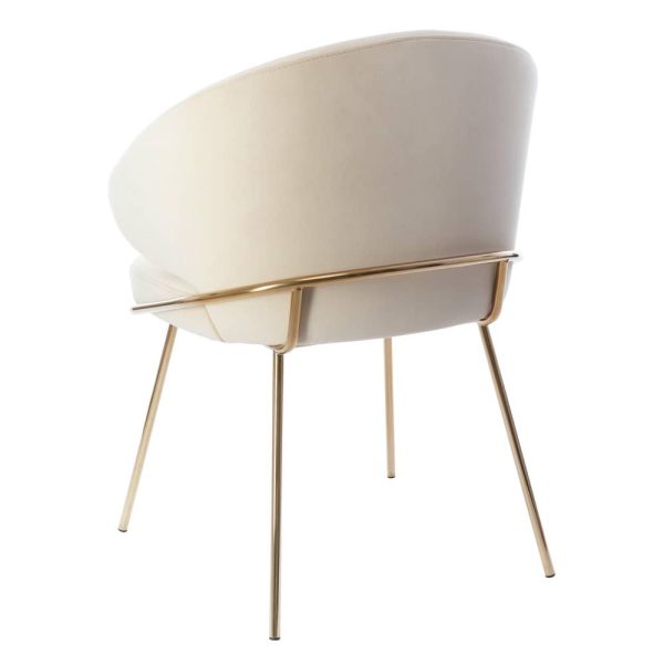 Стул-полукресло Emil кремовый с золотыми ножками — изображение 5