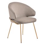 Стул-полукресло Emil латте с золотыми ножками — изображение 4