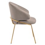 Стул-полукресло Emil латте с золотыми ножками — изображение 5