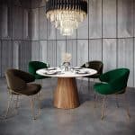 Стул-полукресло Emil зеленый с золотыми ножками — изображение 2