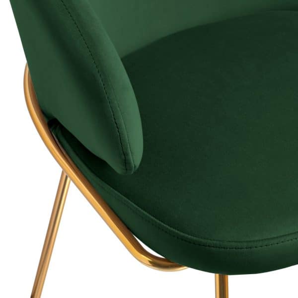 Стул-полукресло Emil зеленый с золотыми ножками — изображение 3