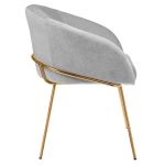 Стул-полукресло Martin серый шенилл, золотые ножки — изображение 3