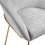 Стул-полукресло Martin серый шенилл, золотые ножки — изображение 5