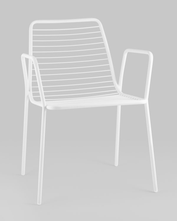 Стул с подлокотниками Дели металл белый — изображение 2