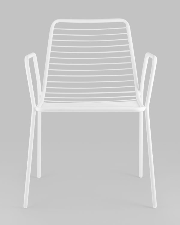 Стул с подлокотниками Дели металл белый — изображение 3