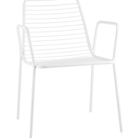Стул с подлокотниками Дели металл белый