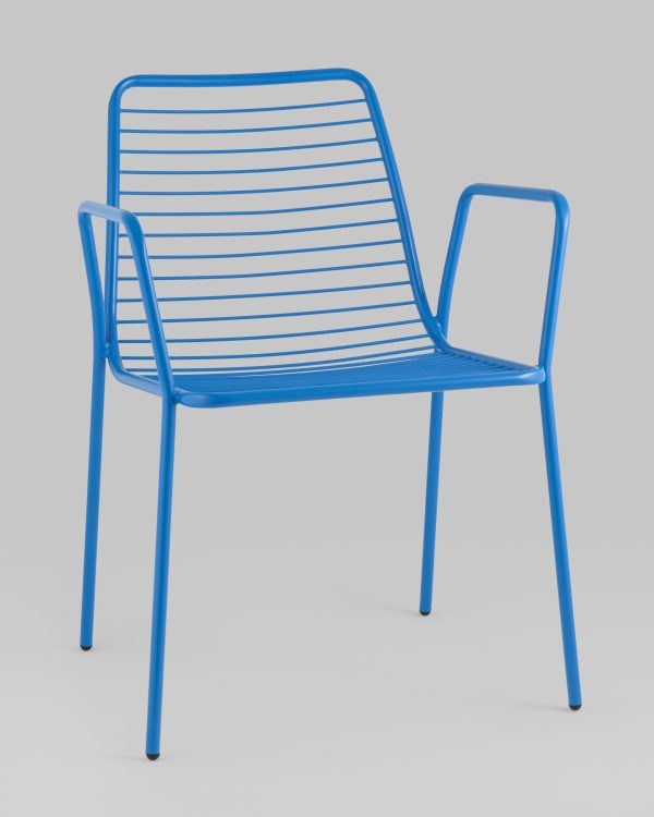 Стул с подлокотниками Дели металл голубой — изображение 2