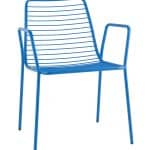 Стул с подлокотниками Дели металл голубой