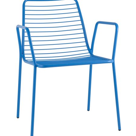 Стул с подлокотниками Дели металл голубой