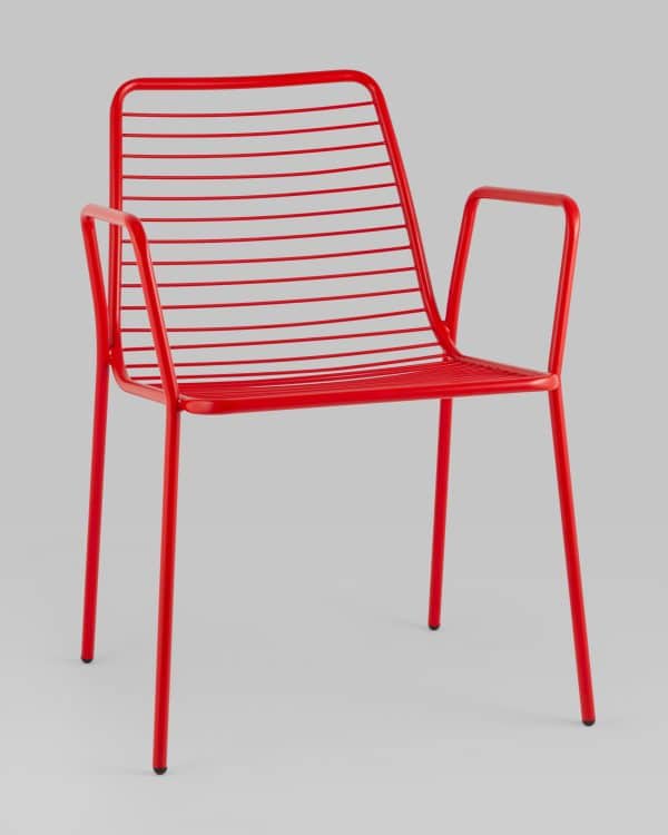 Стул с подлокотниками Дели металл красный — изображение 2