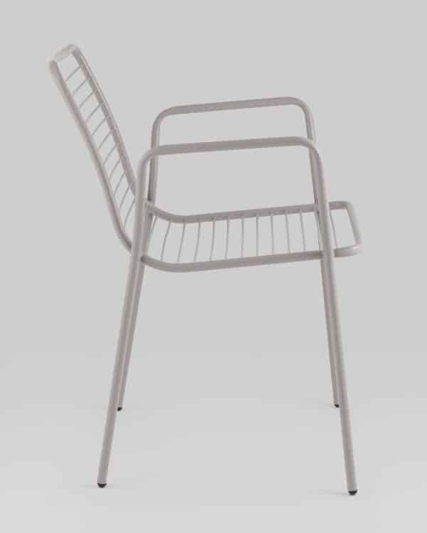 Стул с подлокотниками Дели металл серый — изображение 3