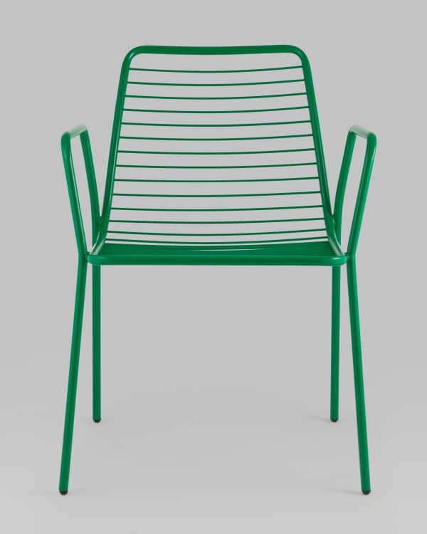 Стул с подлокотниками Дели металл зеленый — изображение 3