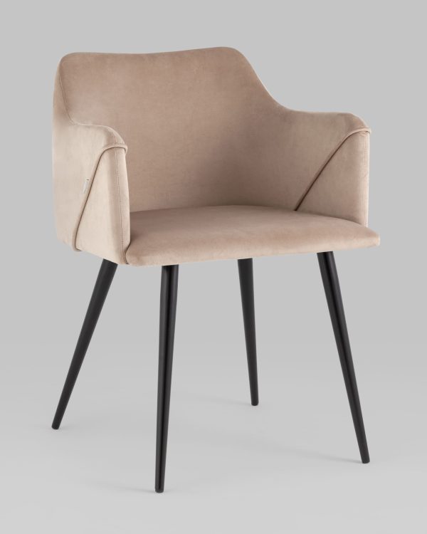 Стул с подлокотниками Джоэл велюр бежевый — изображение 2