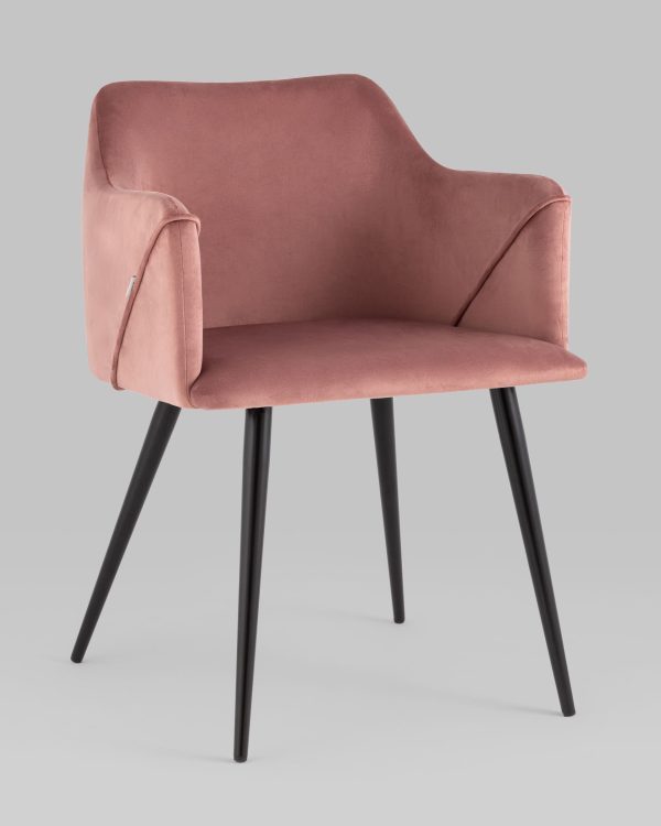 Стул с подлокотниками Джоэл велюр пыльно-розовый — изображение 2
