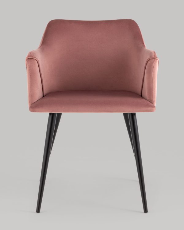 Стул с подлокотниками Джоэл велюр пыльно-розовый — изображение 3