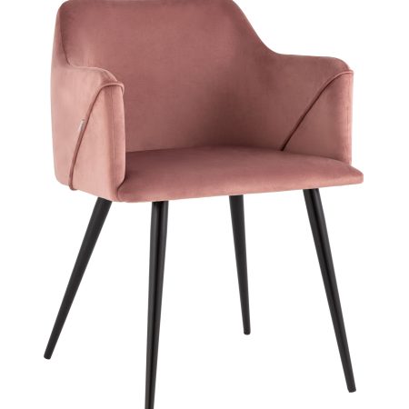 Стул с подлокотниками Джоэл велюр пыльно-розовый