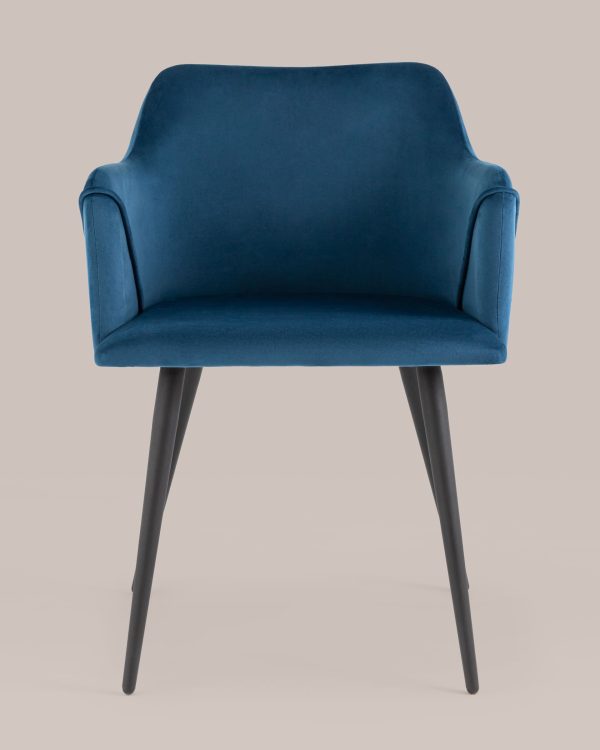 Стул с подлокотниками Джоэл велюр синий — изображение 3