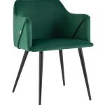 Стул с подлокотниками Джоэл велюр зелёный