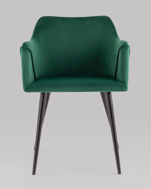 Стул с подлокотниками Джоэл велюр зелёный — изображение 3