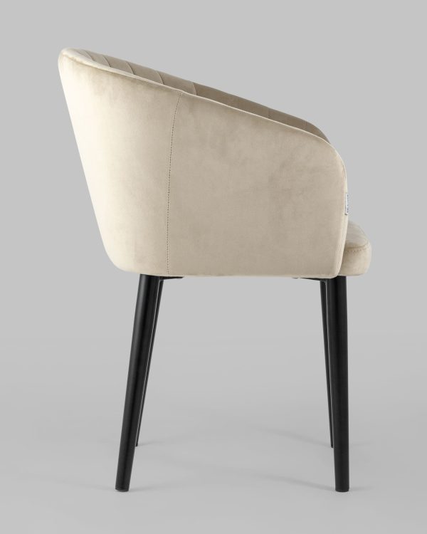 Стул с подлокотниками Нейтон велюр бежевый — изображение 3