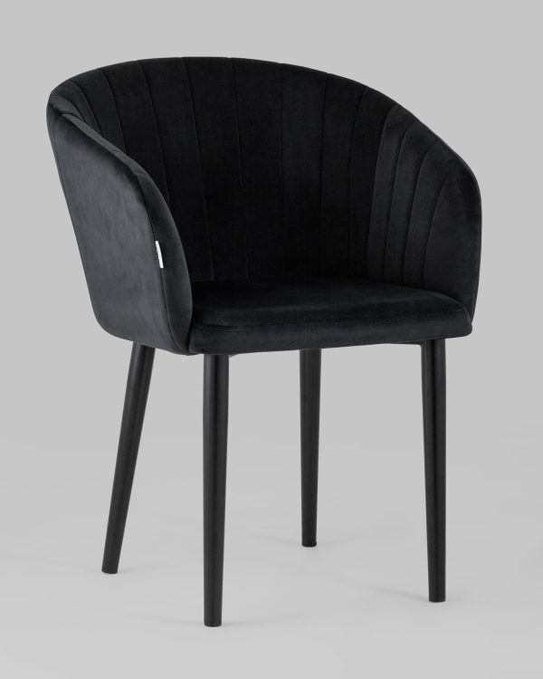 Стул с подлокотниками Нейтон велюр черный — изображение 2