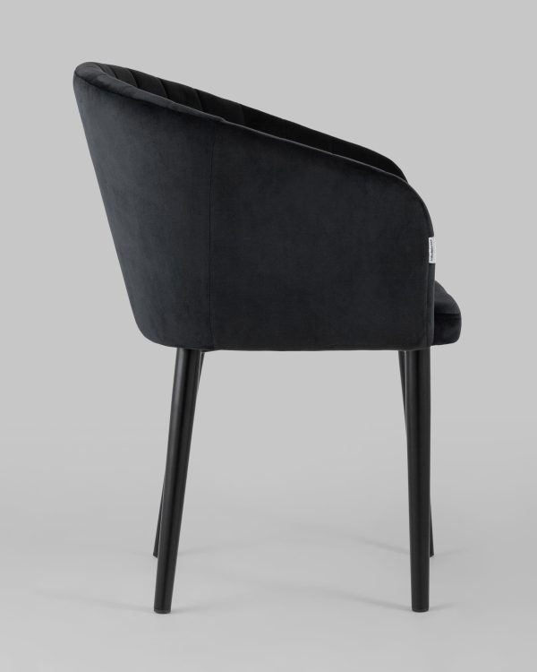 Стул с подлокотниками Нейтон велюр черный — изображение 3