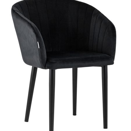 Стул с подлокотниками Нейтон велюр черный