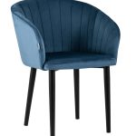 Стул с подлокотниками Нейтон велюр пыльно-синий