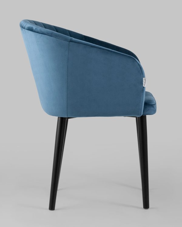 Стул с подлокотниками Нейтон велюр пыльно-синий — изображение 3