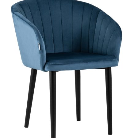 Стул с подлокотниками Нейтон велюр пыльно-синий