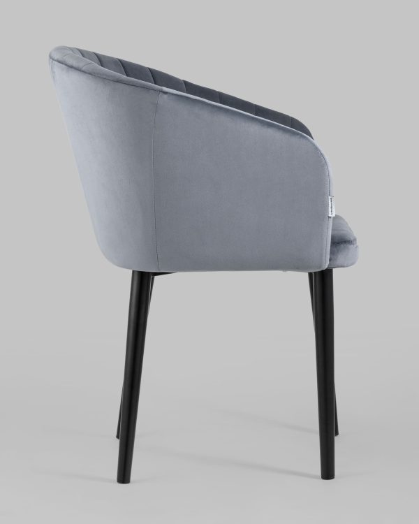 Стул с подлокотниками Нейтон велюр серый — изображение 3